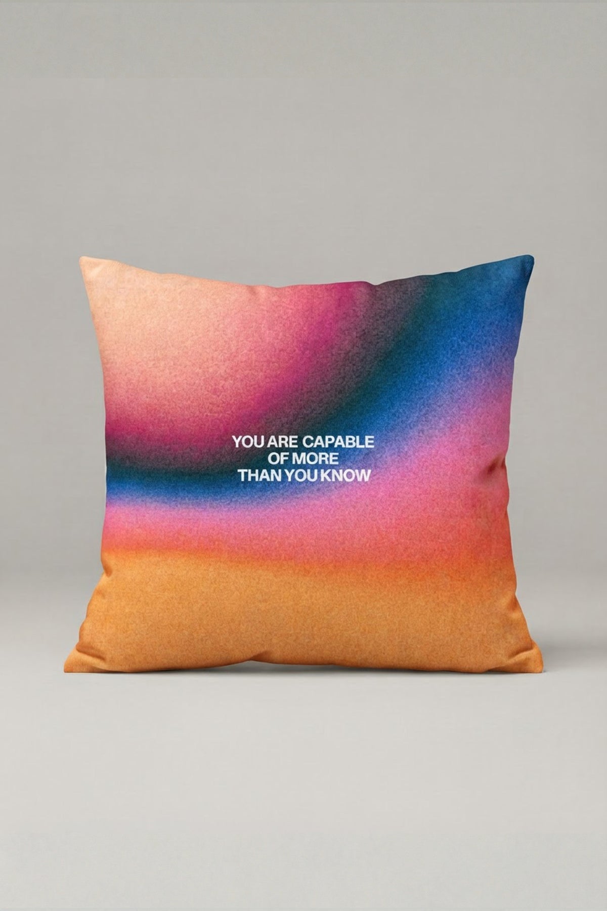 Renkli Degrade Motivasyon Yazılı Kırlent Kılıfı 298 – Capable Gradient Tasarım 45x45 cm ürün görseli 1