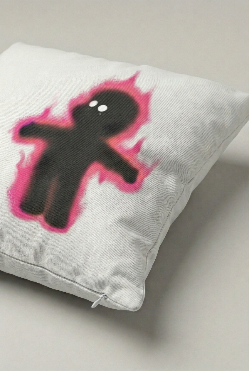 Pembe Gölge Figür Desenli Kırlent Kılıfı 309 – Pink Shadow Tasarım 45x45 cm ürün görseli 2