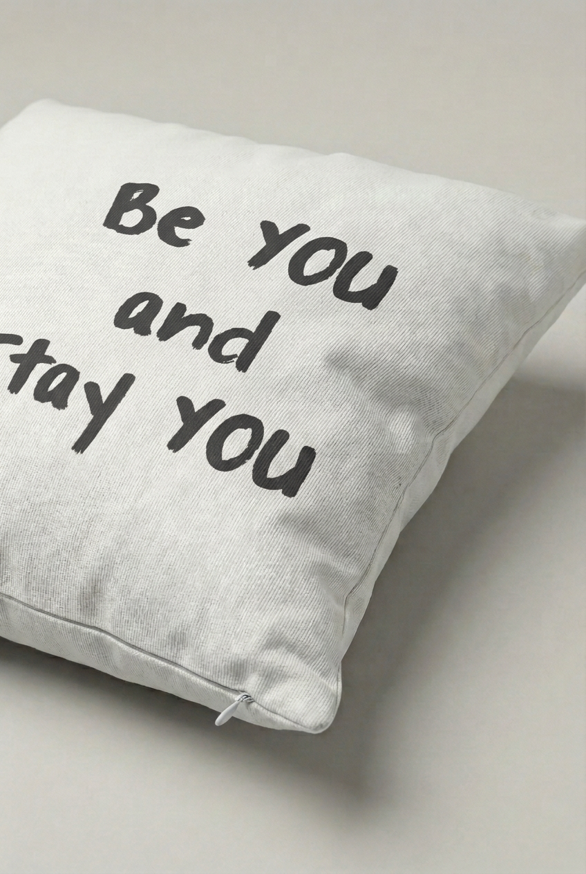 Be You And Stay You Yazılı Kırlent Kılıfı 312 – Stay True Tasarım 45x45 cm ürün görseli 2