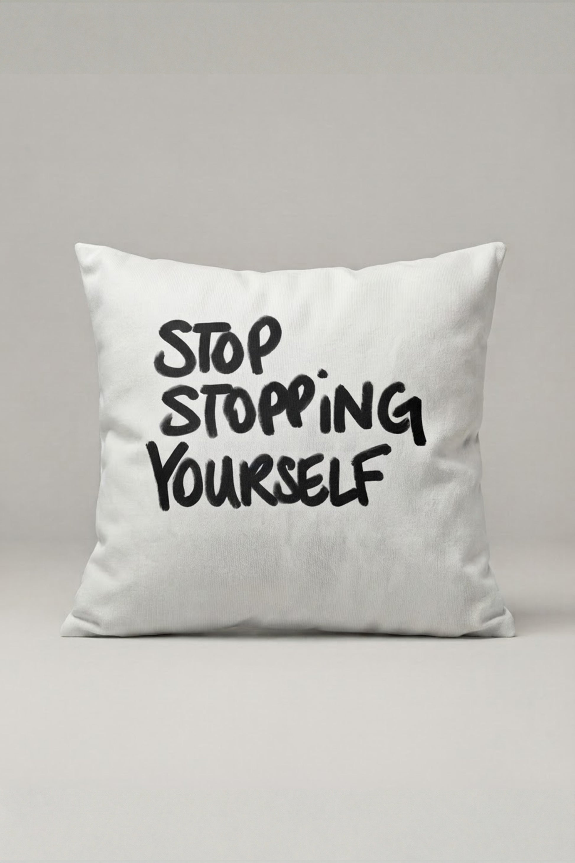 Stop Stopping Yourself Yazılı Kırlent Kılıfı 333 – Move Forward Tasarım 45x45 cm ürün görseli 1