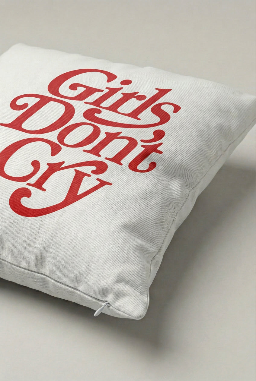Girls Don't Cry Yazılı Kırlent Kılıfı 339 – Girls Don't Cry Tasarım 45x45 cm ürün görseli 2