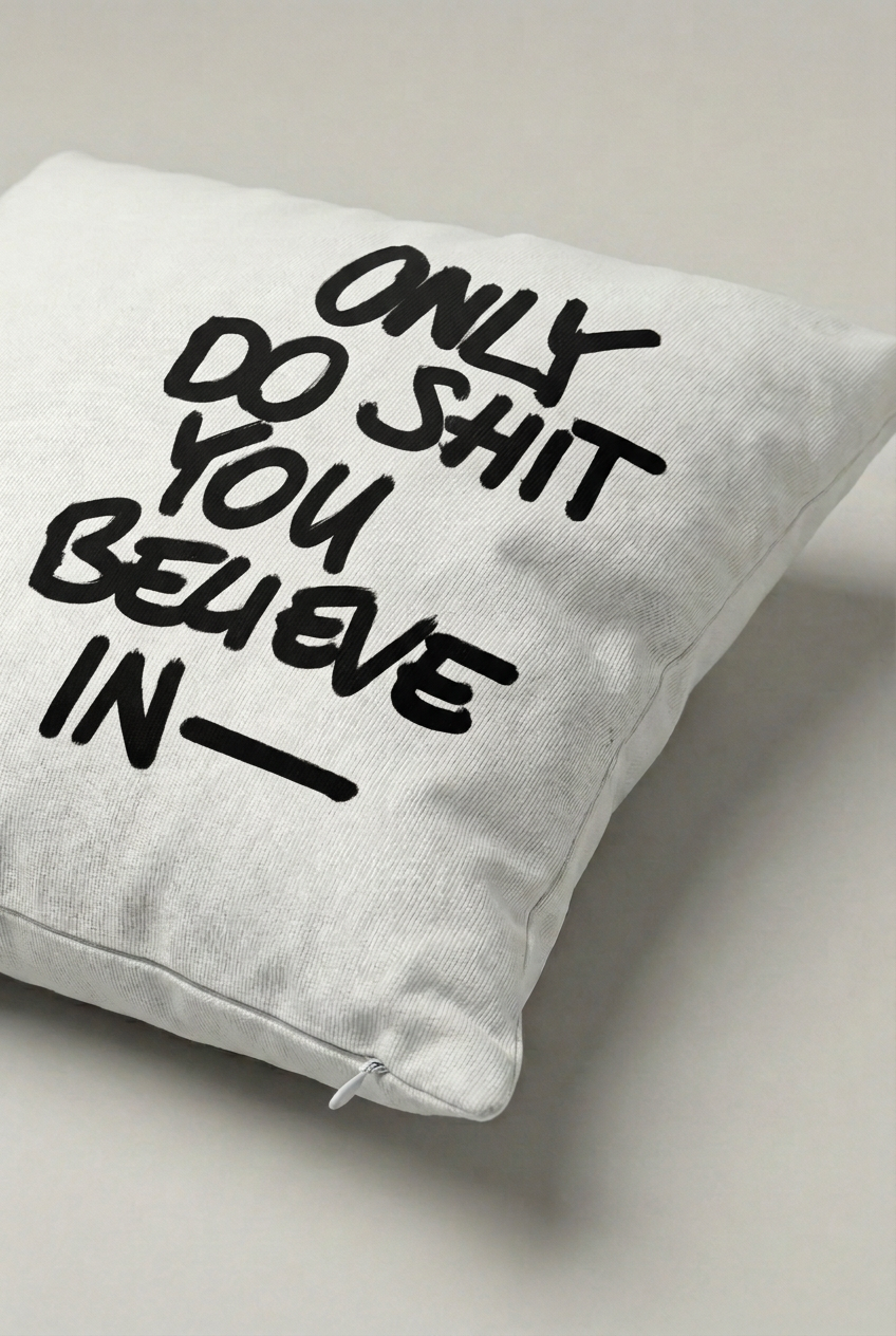 Only Do What You Believe In Yazılı Kırlent Kılıfı 345 – Believe In You Tasarım 45x45 cm ürün görseli 2